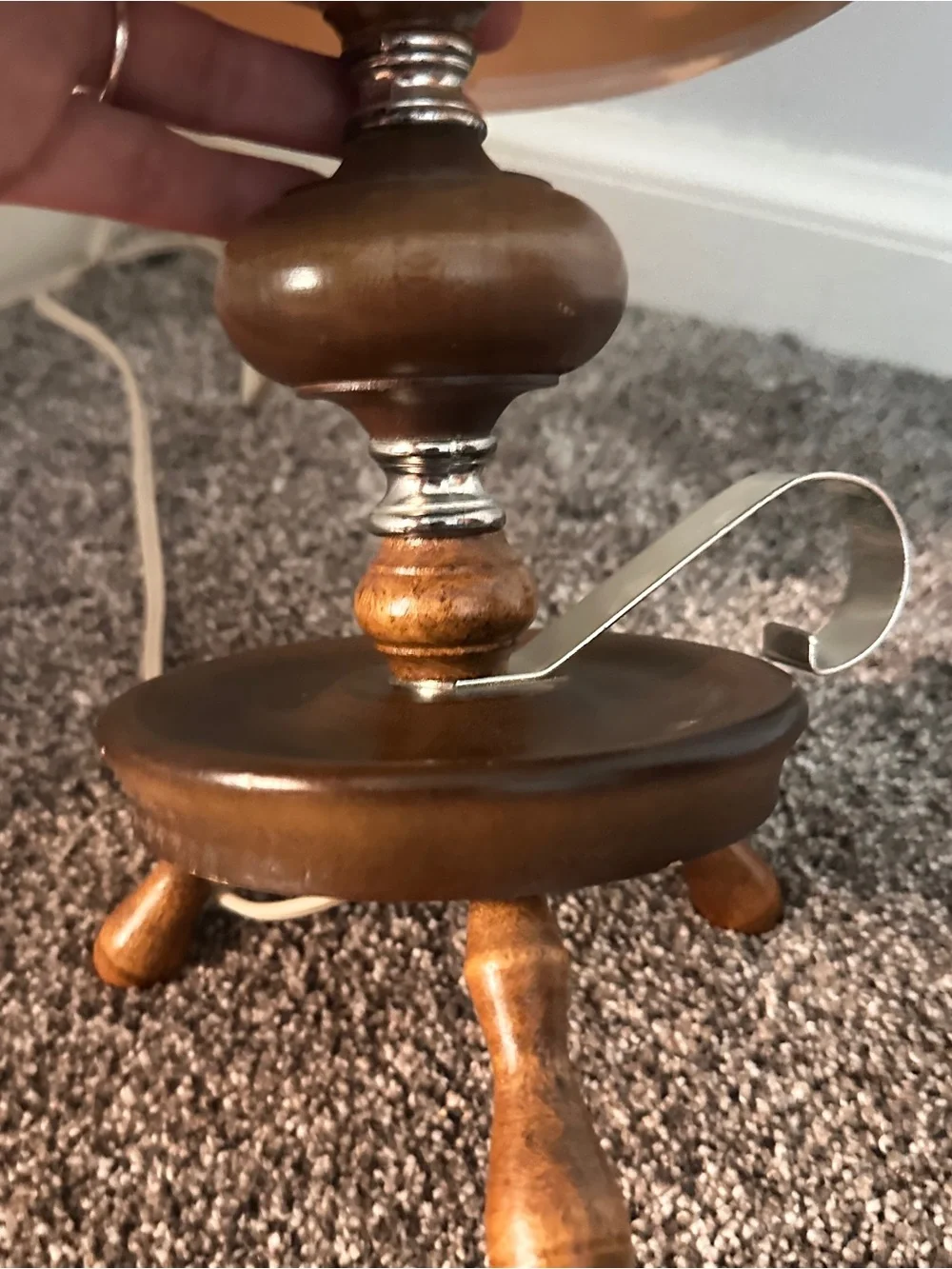 Vintage wood lamp nautical style 15”